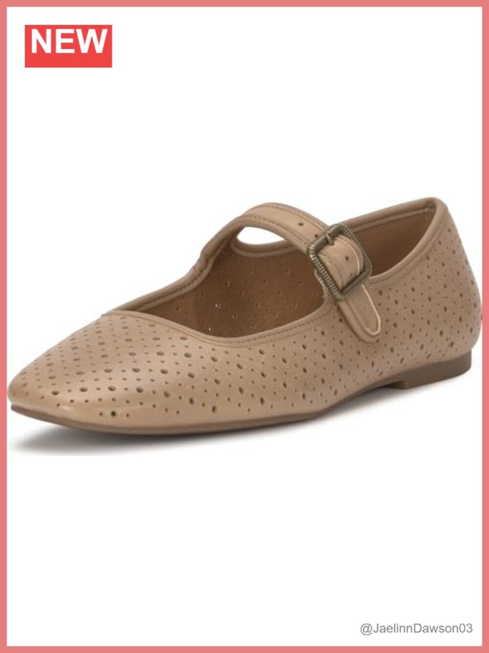 Women's Leather Mary Jane Flats Perforated Comfort
